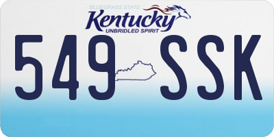 KY license plate 549SSK