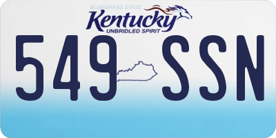 KY license plate 549SSN