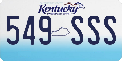 KY license plate 549SSS