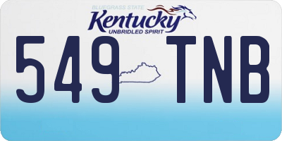 KY license plate 549TNB