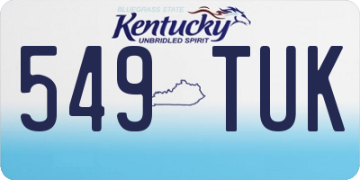 KY license plate 549TUK