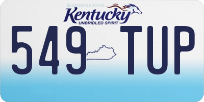 KY license plate 549TUP