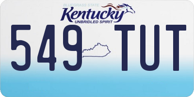 KY license plate 549TUT
