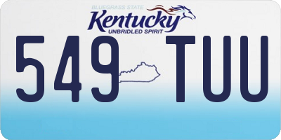KY license plate 549TUU