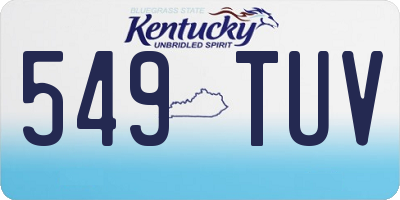 KY license plate 549TUV