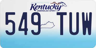 KY license plate 549TUW