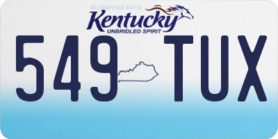 KY license plate 549TUX