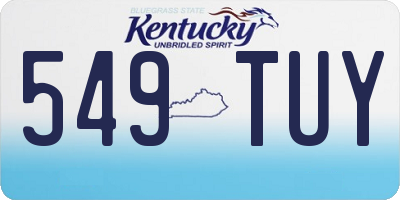 KY license plate 549TUY
