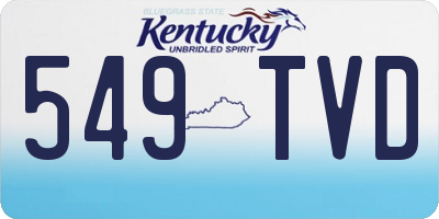 KY license plate 549TVD