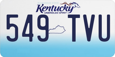 KY license plate 549TVU