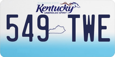 KY license plate 549TWE