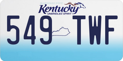 KY license plate 549TWF