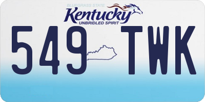 KY license plate 549TWK