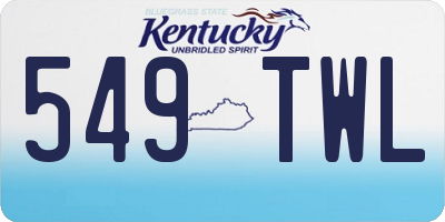 KY license plate 549TWL
