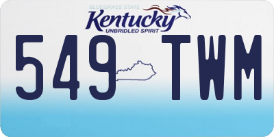 KY license plate 549TWM