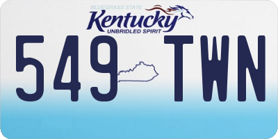 KY license plate 549TWN