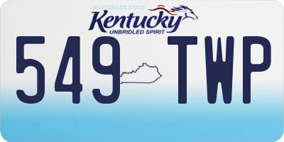 KY license plate 549TWP