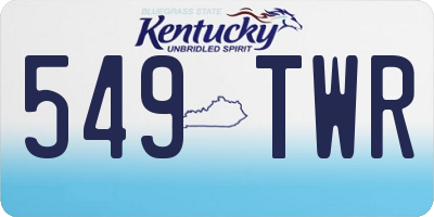 KY license plate 549TWR