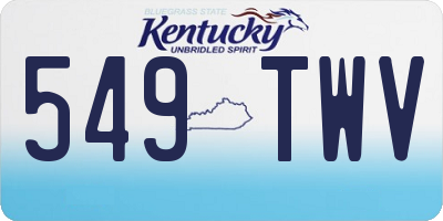 KY license plate 549TWV