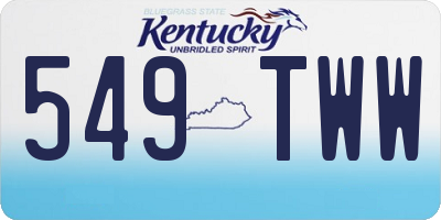 KY license plate 549TWW