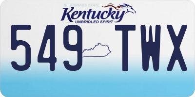 KY license plate 549TWX