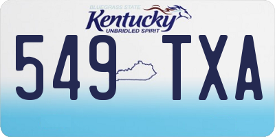 KY license plate 549TXA