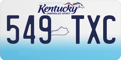 KY license plate 549TXC