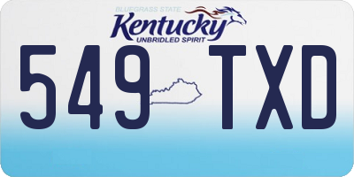 KY license plate 549TXD