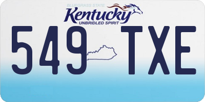 KY license plate 549TXE