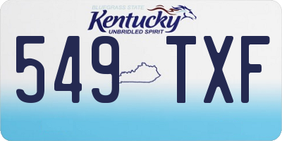 KY license plate 549TXF
