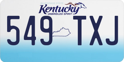 KY license plate 549TXJ
