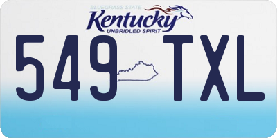 KY license plate 549TXL