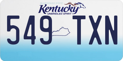 KY license plate 549TXN