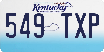 KY license plate 549TXP