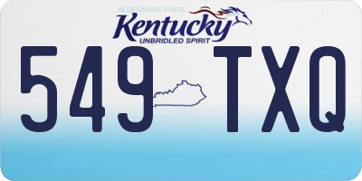 KY license plate 549TXQ