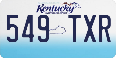 KY license plate 549TXR