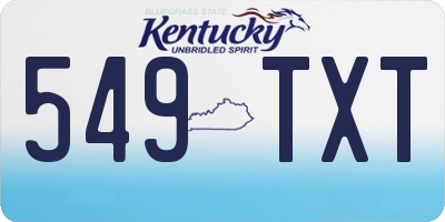 KY license plate 549TXT