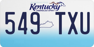 KY license plate 549TXU