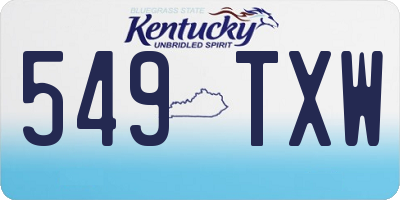 KY license plate 549TXW