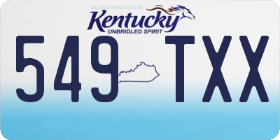 KY license plate 549TXX