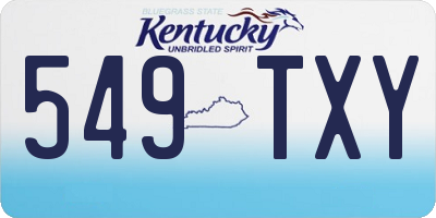 KY license plate 549TXY