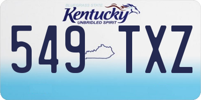 KY license plate 549TXZ