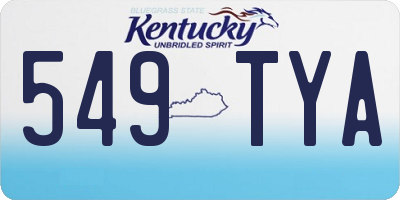 KY license plate 549TYA