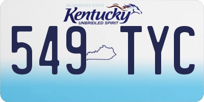 KY license plate 549TYC