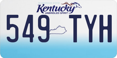 KY license plate 549TYH