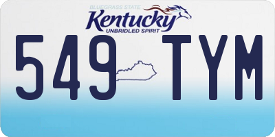 KY license plate 549TYM