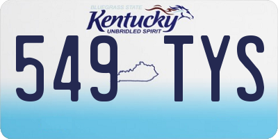 KY license plate 549TYS