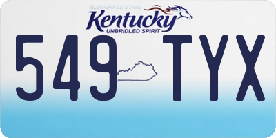 KY license plate 549TYX