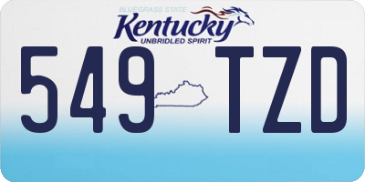 KY license plate 549TZD