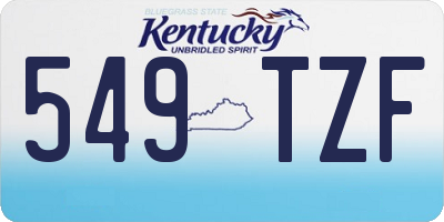 KY license plate 549TZF